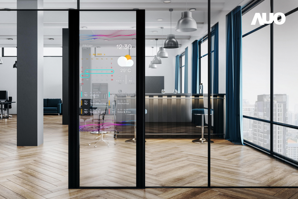 60吋Micro LED透明窗屏显示器，可依需求调整并延伸应用于不同场域，包括汽车侧窗或家庭玄关、智慧橱窗、商业展示等面向，提供丰富的信息娱乐内容